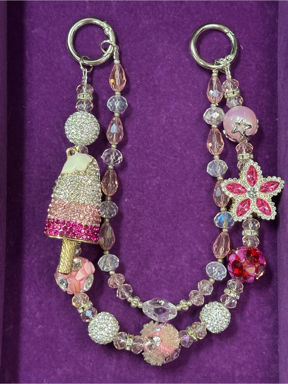 Fancy Handmade Double Chain โ Crystal & Rhinestone - Picture 6 of 8
